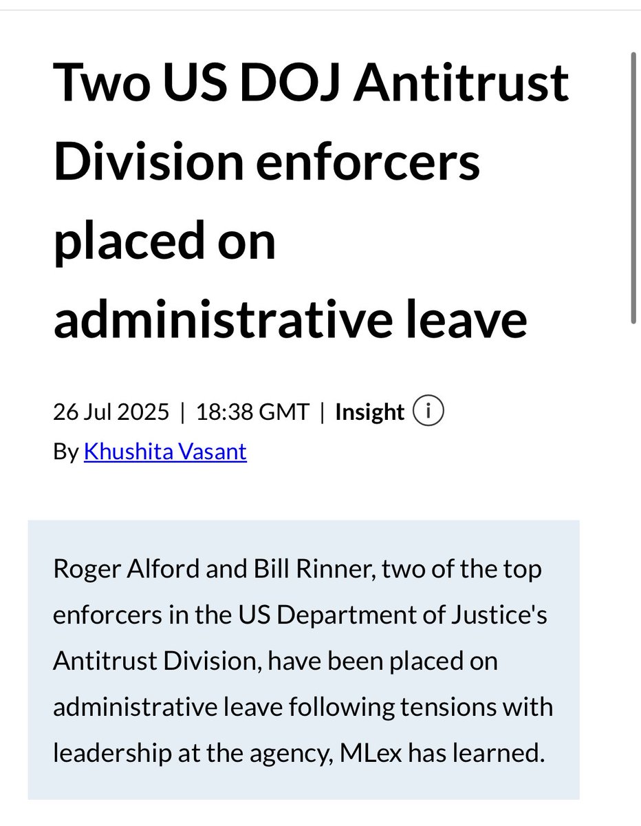adamkovac's tweet image. “MAGA Antitrust” is really just helping Trump friends and hurting his enemies. Alford and Rinner got punished for not realizing that.