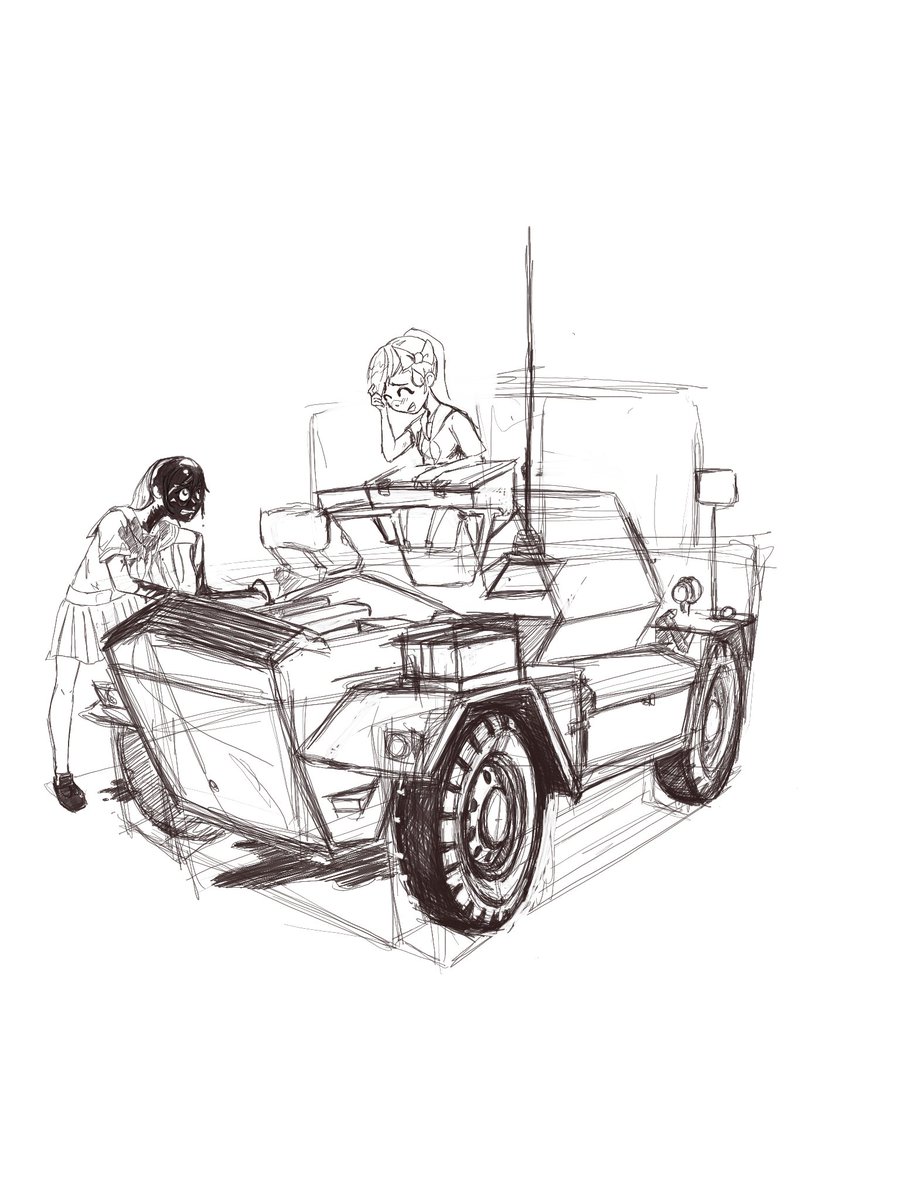 RodBobbie's tweet image. Day at an armor museum and a #girlsundpanzer study #panzerwagen #tanks