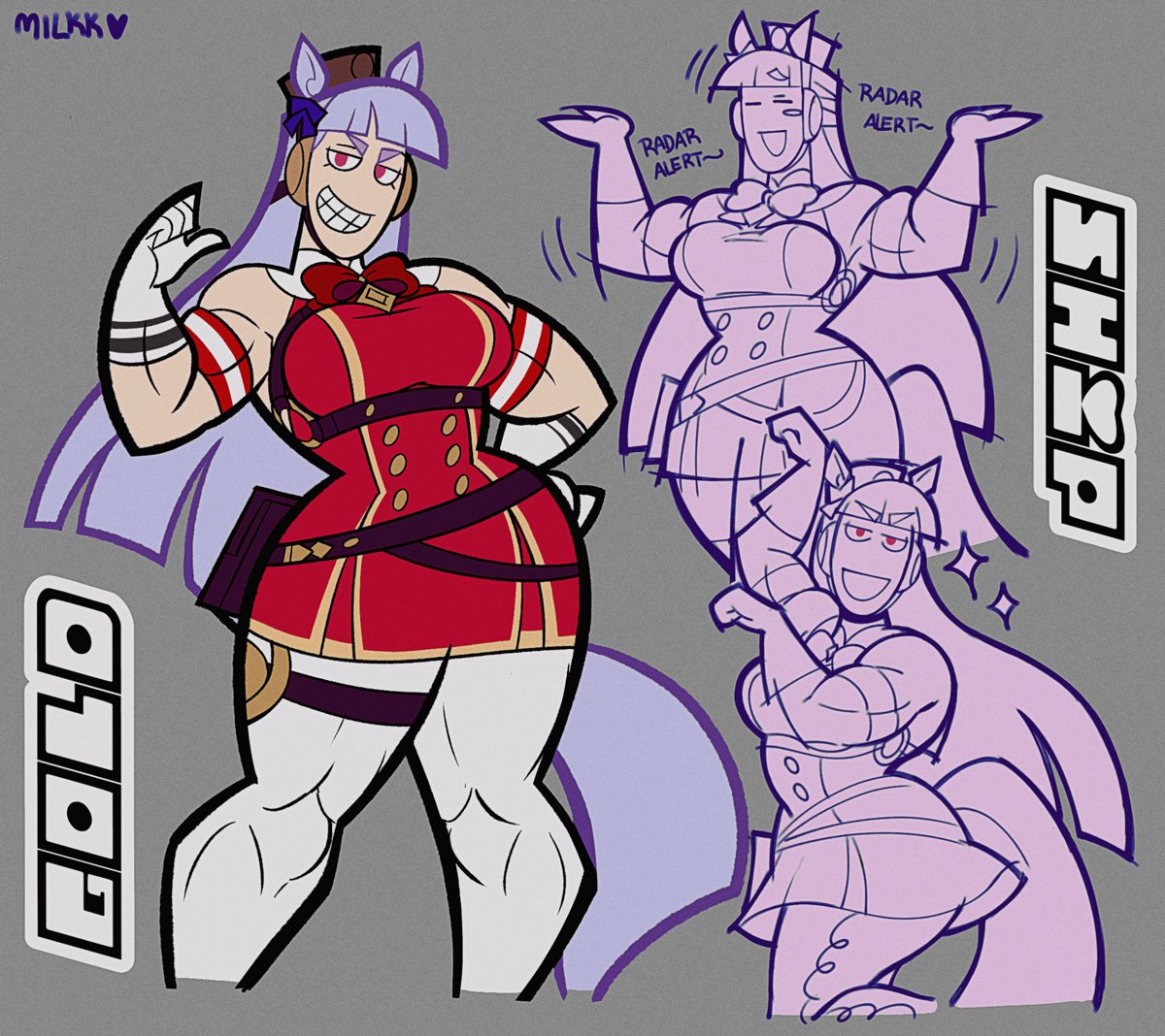 Gold Ship from the world famous #umamusume horse game she is a horse and she runs also she's buff