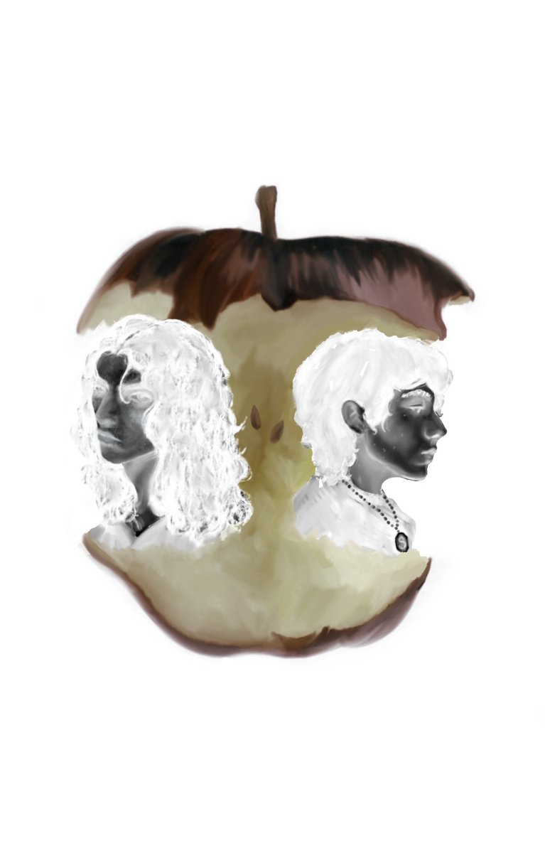 black brothers apple but they are facing away and the apple is rotting #mtwt #marauderstwt #regulusblack #siriusblack