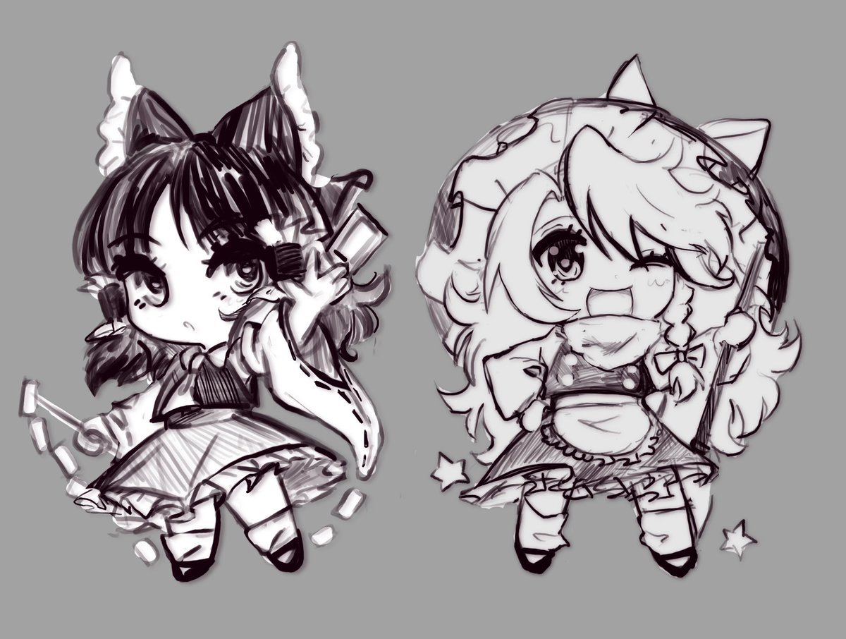 OptimusPrinkeps's tweet image. reimu and marisa…