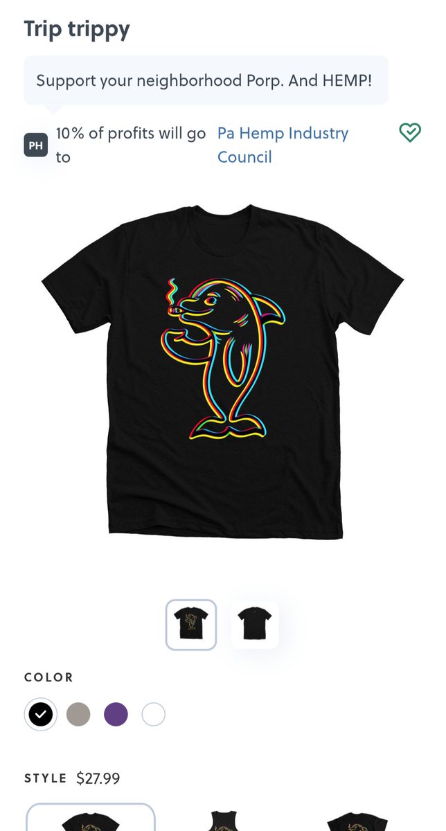 Reviewing_Porp's tweet image. 10% of all profits go to @PAHemp ( PA HEMP INDUSTRY COUNCIL )
Help support the CAUSE! 🐬🙏😤
ALSO peep the referral jawn at end of page / checkout
bonfire.com/trip-trippy/?u…