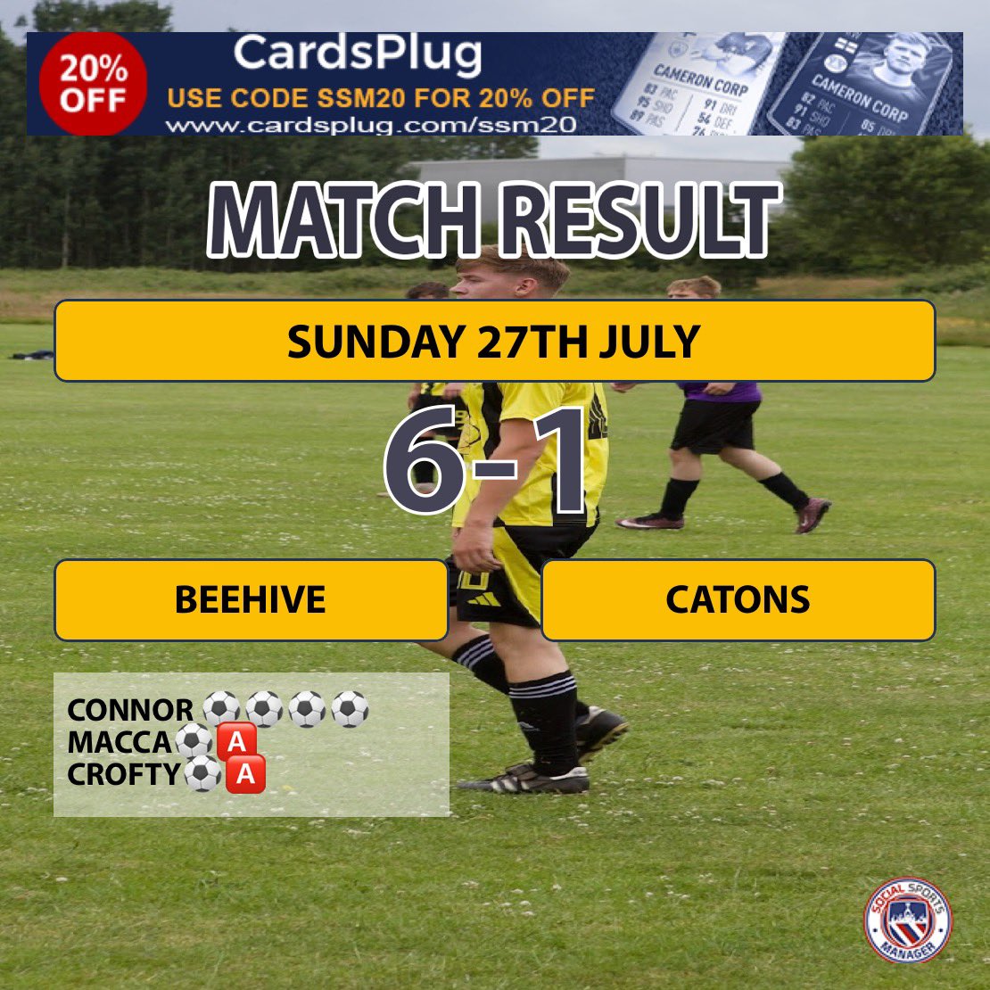 Great game today today dominated all game waters wet <a href="/ConnorCox0909/">Connor Cox</a> scores goals what’s new <a href="/CatonsFC/">CATONS FC</a> thanks for the game