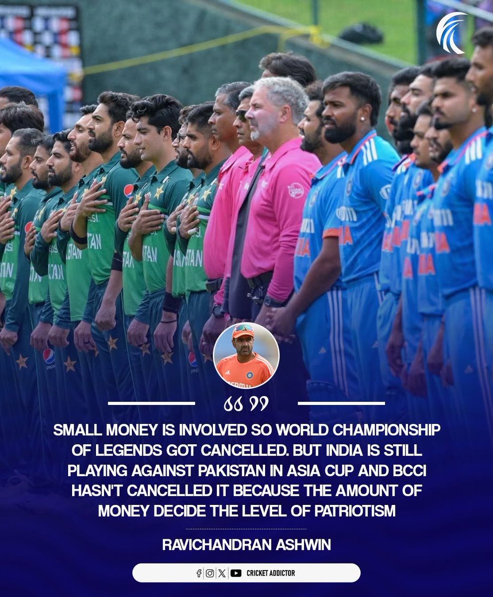 karma2moksha's tweet image. Who do you think is right
Saurav Ganguly
Or
Ravichandran Ashwin
On India Pakistan Cricket match in Asia Cup
