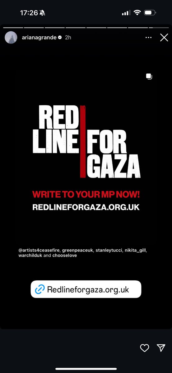 ntlcsunshine's tweet image. Ariana Grande shows support for Palestine and Gaza