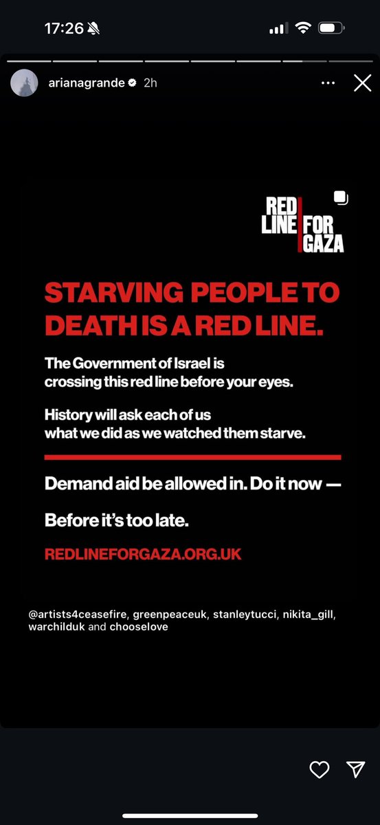 ntlcsunshine's tweet image. Ariana Grande shows support for Palestine and Gaza