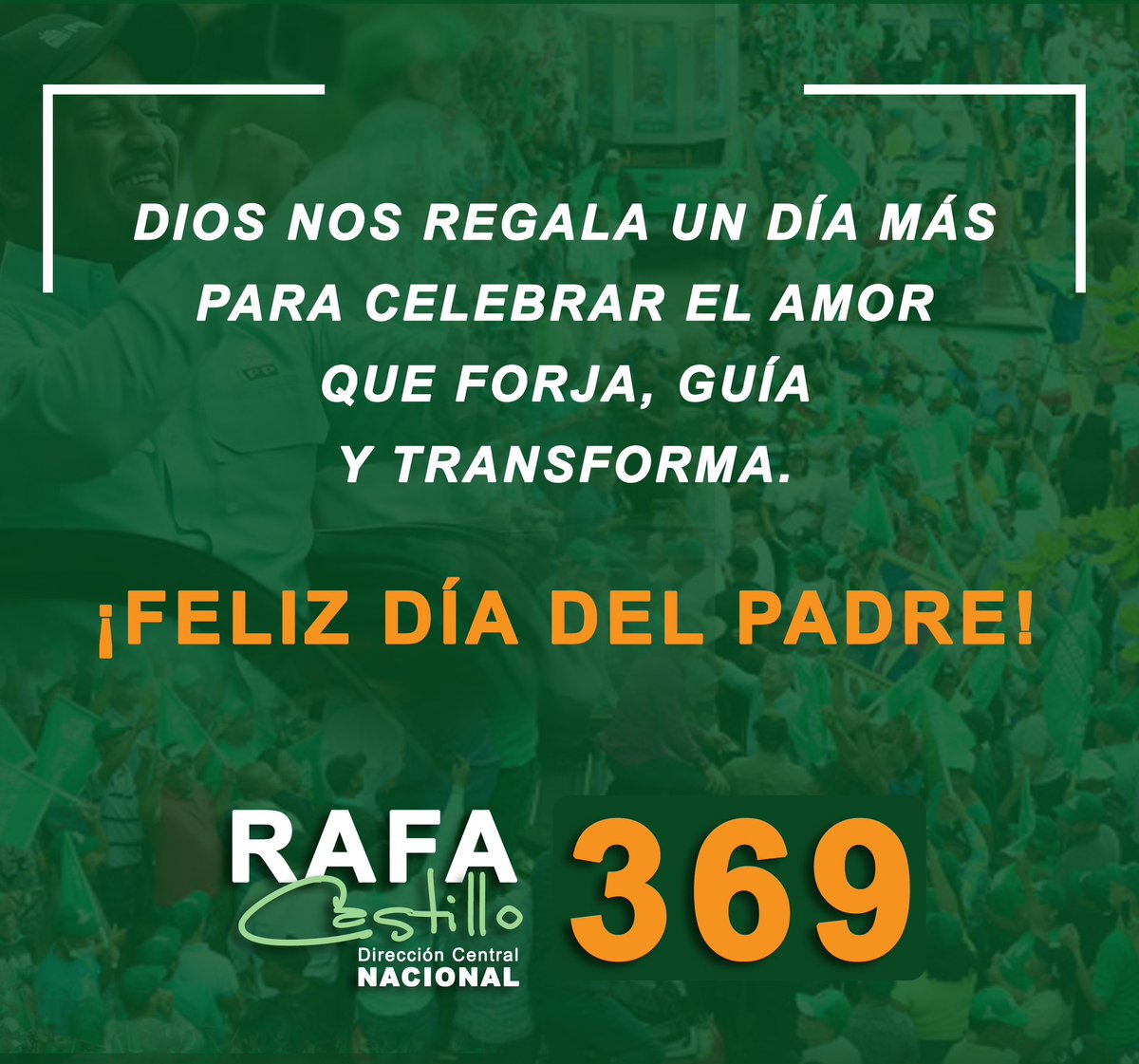 Dios nos regala un día más para celebrar el amor que forja, guía y transforma.

¡Feliz Día del Padre!

RAFA Castillo #369