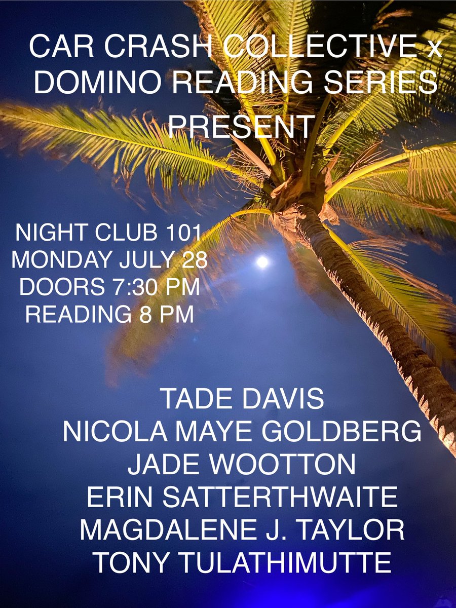 I lowkey have a reading tomorrow if anyone wants to come
