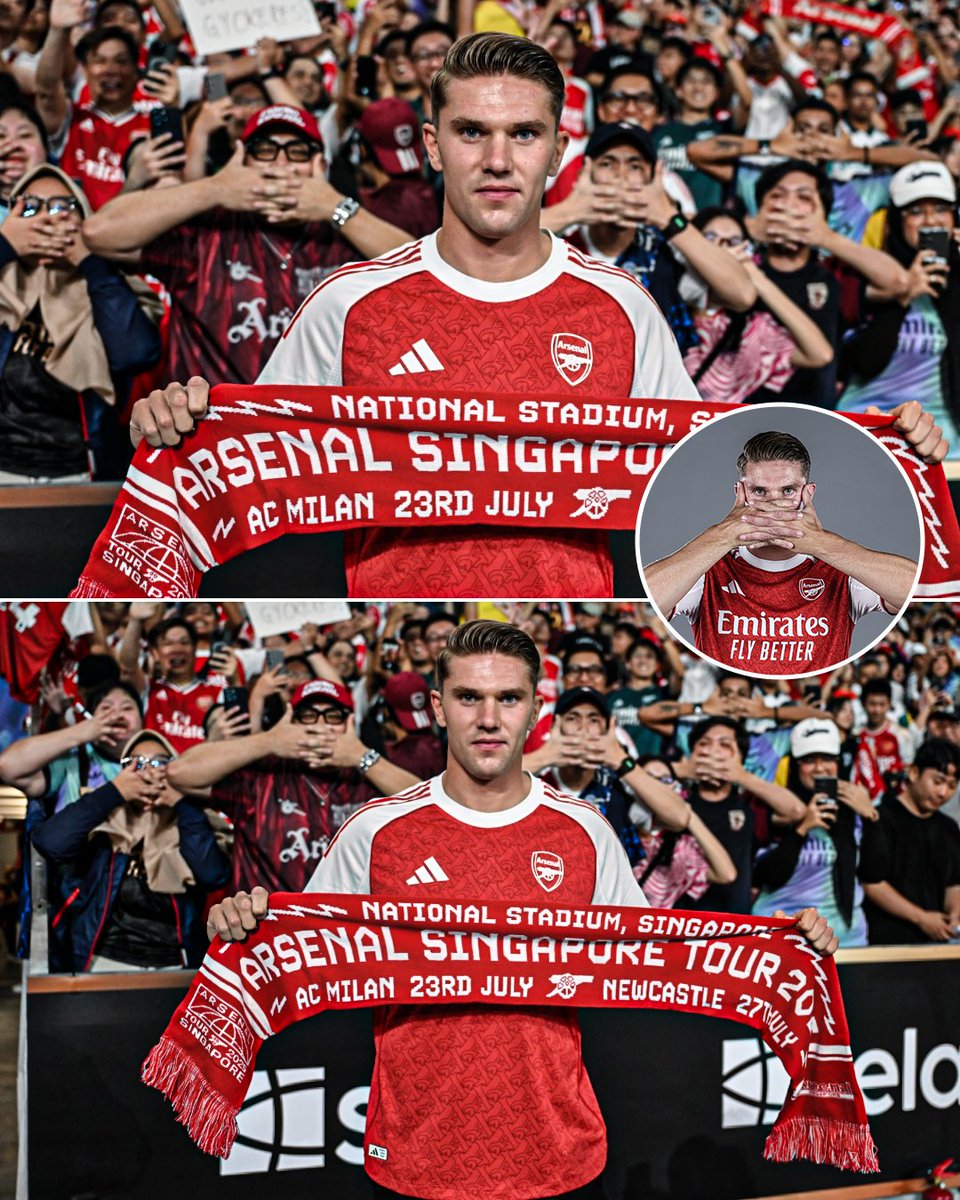 Arsenal fans hitting Viktor Gyokeres' celebration in Singapore 😅
