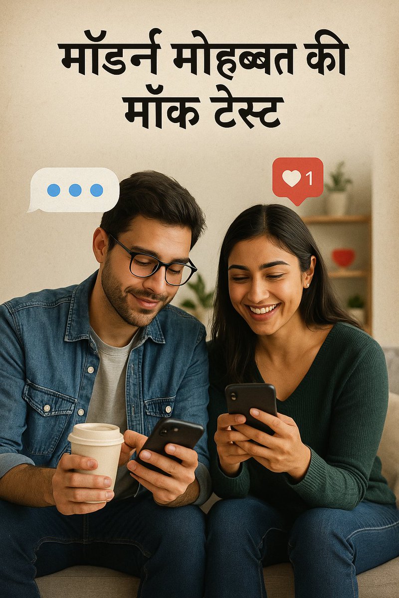 SimplyAsutosh's tweet image. मॉडर्न मोहब्बत की मॉक टेस्ट !
******************************
वो बोले, 'True Love' बस Reels में दिखता है,
मैं बोला, 'चलो फिर वही फिल्टर लगा लेते हैं।
कॉल पे बात अब Outdated सी लगती है,
Chat में Typing वाला इश्क़ निभा लेते हैं।
रिश्ते की गहराई अब Status से मापी जाती है,
जो Seen…