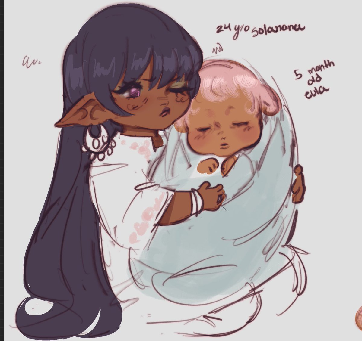 lilmsdevilette's tweet image. thoughts on baby vieras ft baby eulalia & her mom (old art) #eulaliaposting