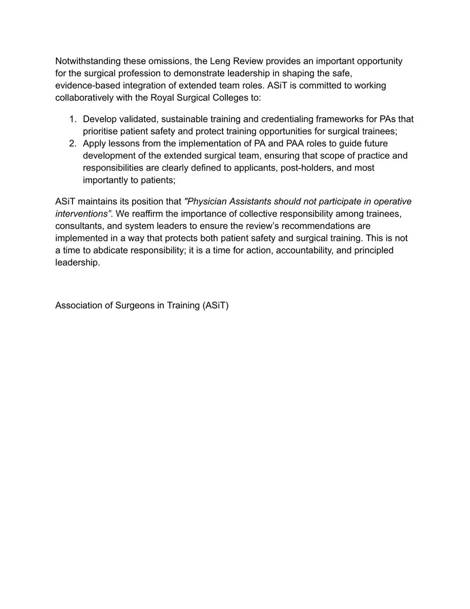 The #LengReview has major implications for surgical training. ASiT’s response outlines what this means for trainees and what must come next.

🔗 tinyurl.com/ASLR25