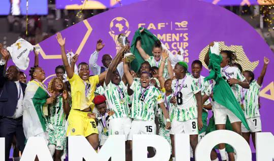CompleteSportNG's tweet image. Ghana hails Super Falcons after dramatic 3-2 comeback secures tenth WAFCON title in Morocco. completesports.com/ghana-hail-sup…