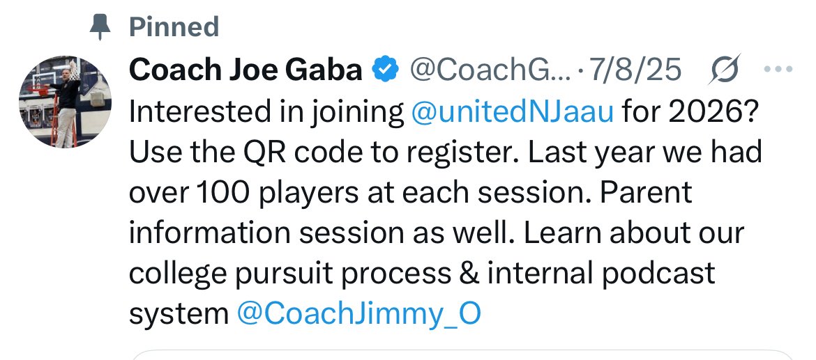 <a href="/unitedNJaau/">United NJ AAU</a>  High School Girls
Class of 27,28,29
FREE Open Runs 7-9 pm
Aug 27- MultiSportsKingdom-Manalapan
Sept 2-Fairleigh Dickinson U- Madison
3 full length courts- HS officials
Questions?  DM me
Call/text 201-780-0069
Register at bit.ly/40CB7j0
34 registered 2 date