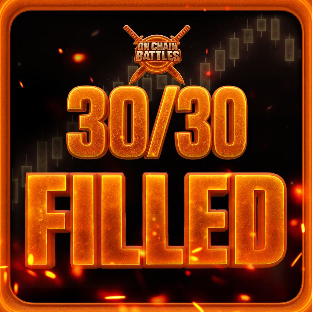 OnChainBattles's tweet image. 🔥⚔️ All 30 spots have been filled!
The first OCB Trading Competition is now locked in.
🕛 Trading starts tonight at midnight (UTC time)
📅 It will run until Friday, Aug 1st at 11:59 PM UTC
Good luck to everyone who made it in.
Let the battle begin! 💥