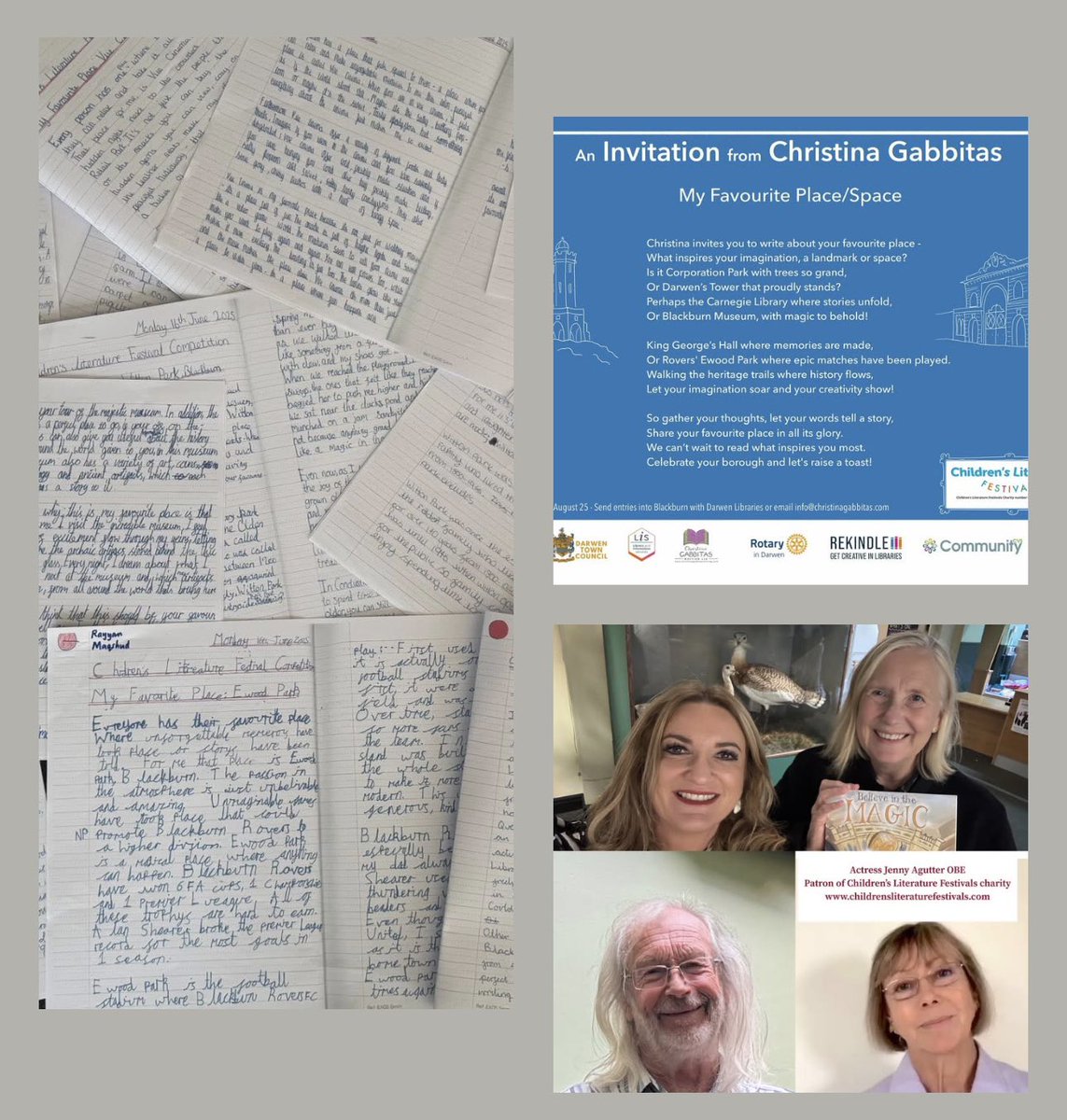 ChristiGabbitas's tweet image. 🎉🌟 Wow, what an amazing response to the Blackburn & Darwen Children’s Literature Festival writing competition!🌟🎉 @ChildrensLFests
Since 2019, I’ve been on a mission to inspire our young writers at the festivals, and this year, they’re sharing their stories about their…