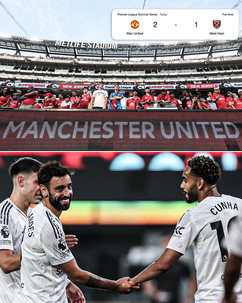 The attendance for Man United's 2–1 win over West Ham at MetLife Stadium was 82,566 🤩

It's the biggest crowd for a football match in the US this year, beating the Club World Cup final’s 81,118 😮