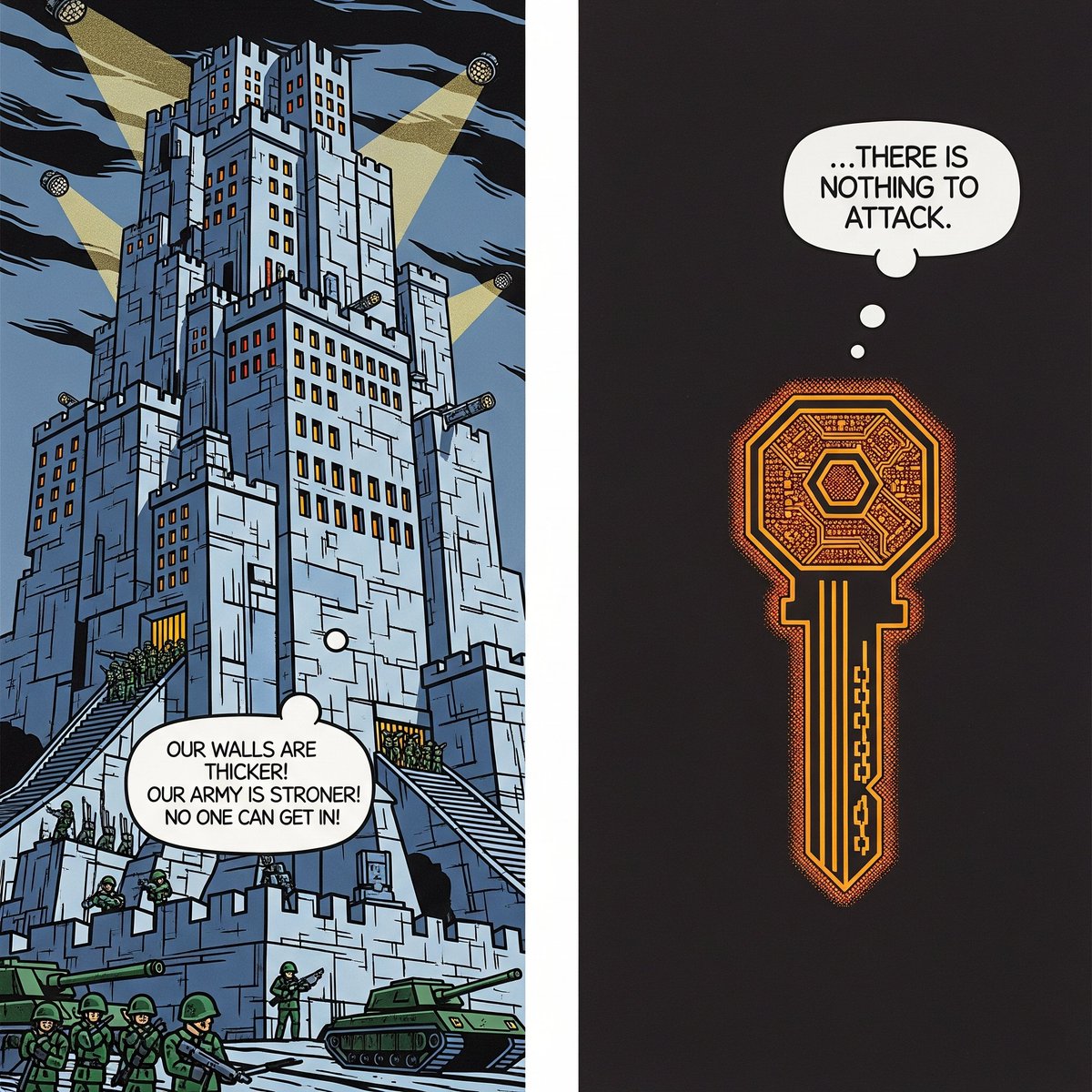 Street CY₿ER ⚡️ ∞/ 21 (@streetcyber_art) on Twitter photo And finally, the solution is philosophical. You don't build thicker walls to protect a centralized vault. You build a network so decentralized there is no vault to attack.
The ultimate defense. And finally, the solution is philosophical. You don't build thicker walls to protect a centralized vault. You build a network so decentralized there is no vault to attack.
The ultimate defense.