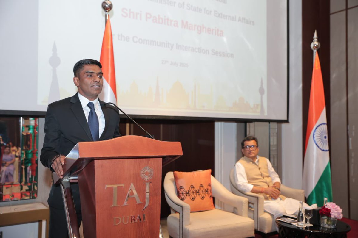 India in Dubai (@cgidubai) on Twitter photo Minister of State for External Affairs, <a href="/PmargheritaBJP/">Pabitra Margherita</a>, was warmly received by members of the Indian community and had a fruitful interaction organized by <a href="/cgidubai/">India in Dubai</a>. Minister of State for External Affairs, <a href="/PmargheritaBJP/">Pabitra Margherita</a>, was warmly received by members of the Indian community and had a fruitful interaction organized by <a href="/cgidubai/">India in Dubai</a>.