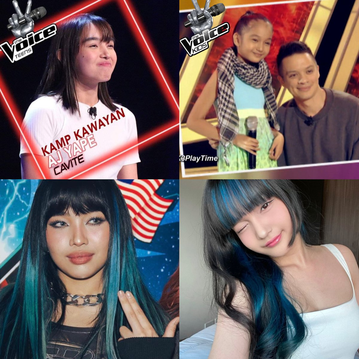bangsniAJ22's tweet image. G22 AJ and VVINK Jean
✅ Kamp Kawayan (The Voice)
✅ Bangs
✅ Blue highlights sa hair
magkaiba ang vocal tone but both amazing singers
@_ajyape @jeanflres