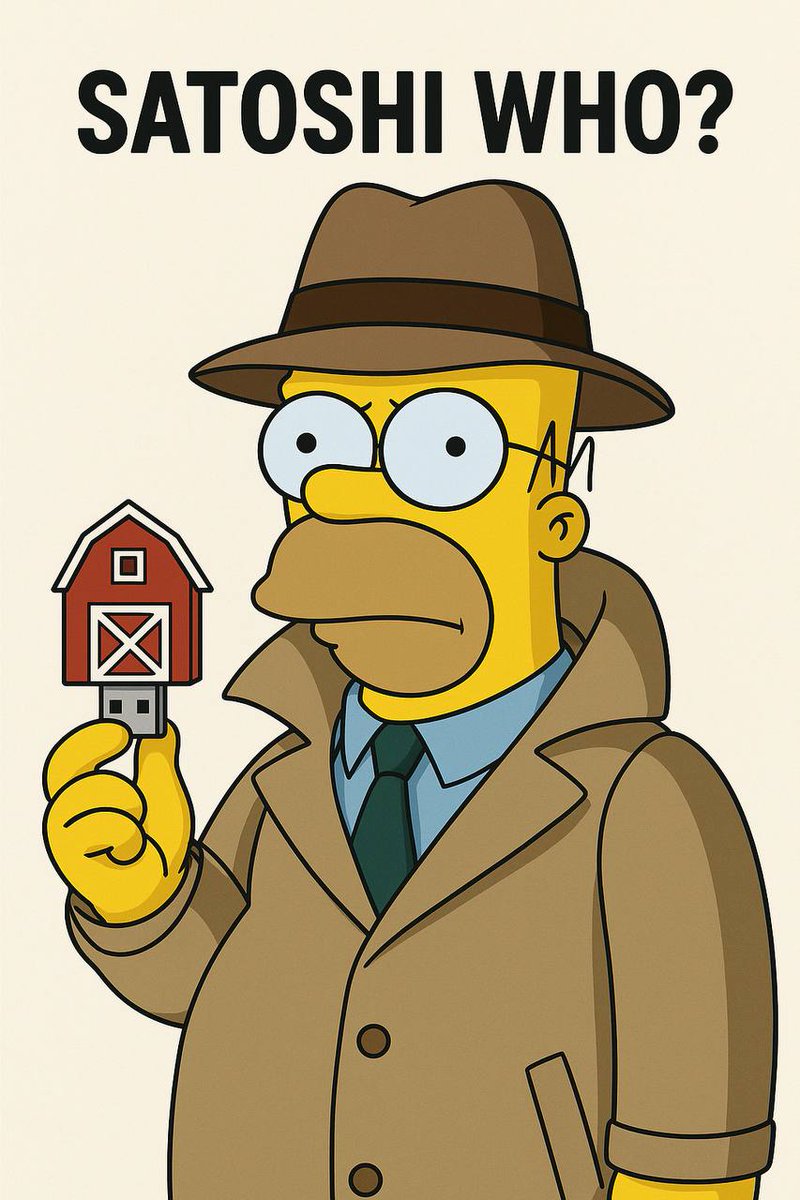 cryptoBarnCto8's tweet image. Breaking news: It turns out… SATOSHI NAKAMOTO was just HOMER SIMPSON in a trench coat all along! 😱
Years of speculation, thousands of Reddit threads, and crypto Twitter theories, all destroyed in seconds when Homer tripped over a donut box and his trench coat flew open,…