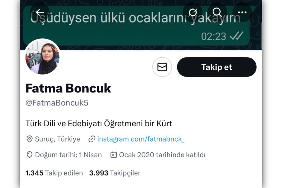 TurkcuPaylasim's tweet image. PKK sempatizanı, Türk Dili ve Edebiyatı öğretmeni Fatma Boncuk’un yangınlarla ilgili paylaşımı: