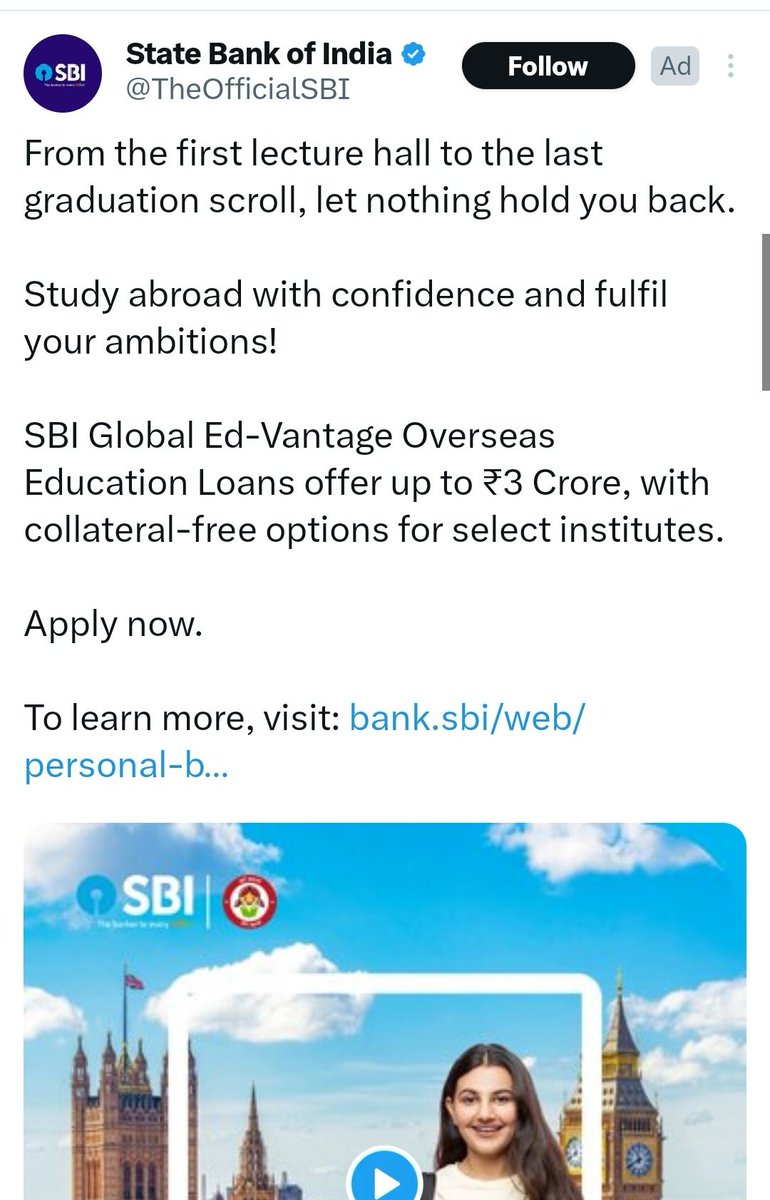BABULKU74795114's tweet image. पिछले कुछ दिनों से मेरे TL पर ये SBI का ad बार बार क्यों आ रहा है..?
हर दो, तीन पोस्ट के बाद SBI ही दिखता है
