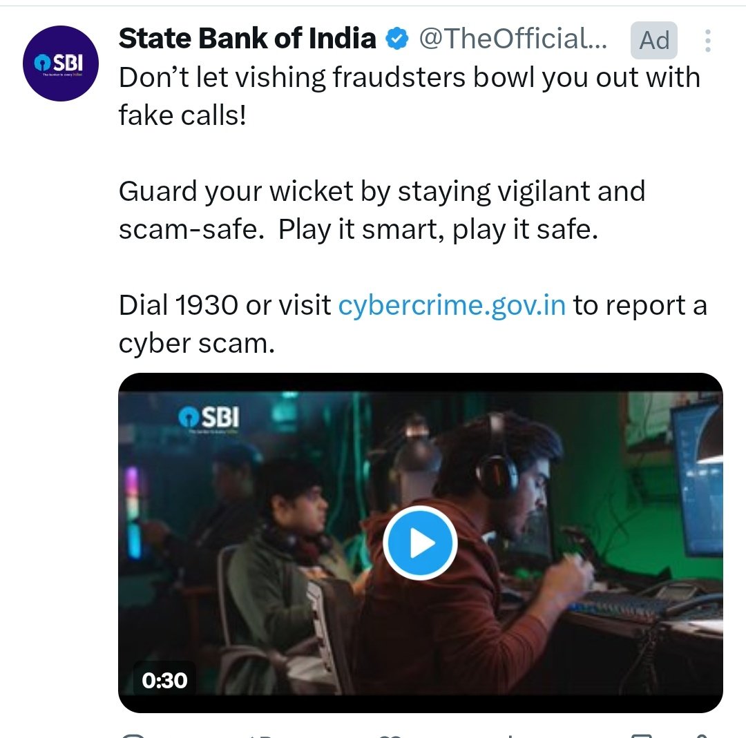 BABULKU74795114's tweet image. पिछले कुछ दिनों से मेरे TL पर ये SBI का ad बार बार क्यों आ रहा है..?
हर दो, तीन पोस्ट के बाद SBI ही दिखता है