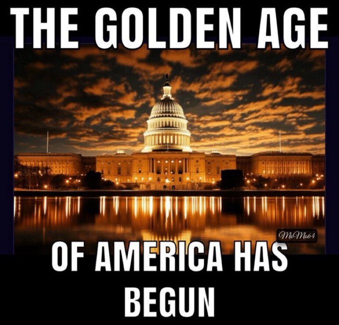 The Golden Age of America has begun under President Trump! 🇺🇸
Strength at home, respect abroad, and prosperity for all.
We’re taking our country back—this is just the beginning!