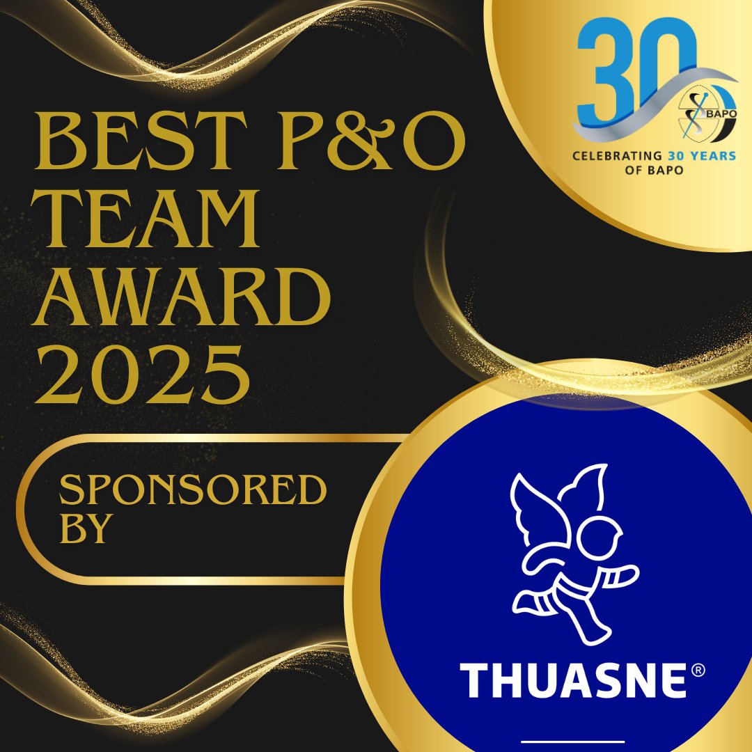 BAPO2's tweet image. ⚠️LAST FEW DAYS TO NOMINATE⚠️
Thuasne sponsor the Best P&O Team Award 2025. Do you know or work within a P&O team that deserves recognition for going that extra mile and being amazing?
Nominate them here: forms.office.com/e/js5mmzKNLi
#BAPOAwards25 #BAPOBestPandOTeam