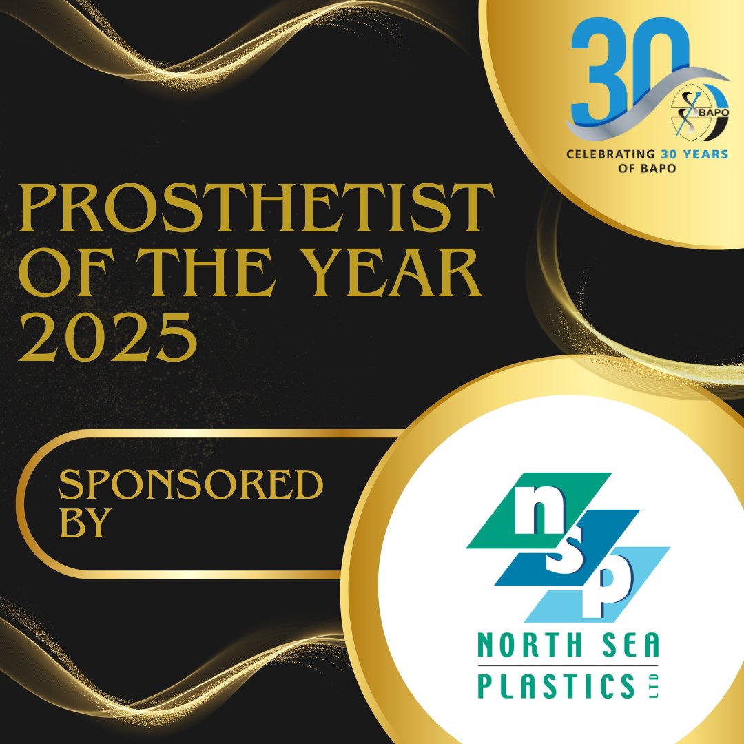 BAPO2's tweet image. ⚠️LAST FEW DAYS TO NOMINATE⚠️
North Sea Plastics are proudly sponsoring Prosthetist of the Year 2025! Are you, or do you know a prosthetist who has excelled in patient care, innovation, and professional development. Nominate here: forms.office.com/e/js5mmzKNLi
#BAPOAwards25