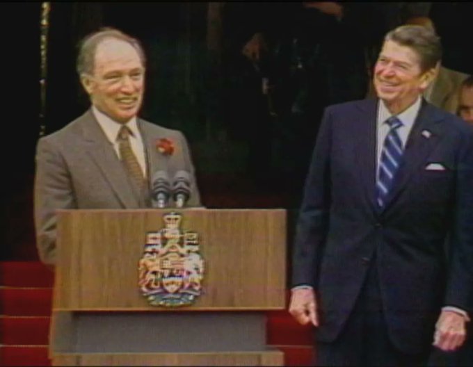QuirkyForum's tweet image. CANADA AND PRESIDENT REAGAN Six weeks after obtaining office he visited Canada. At the state dinner he said that "the American people not only value your friendship they cherish it". How did America swing from friendship and free trade to hostility and rabid isolationism?…