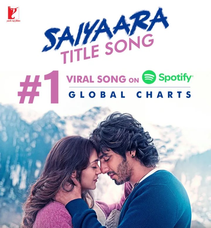 IamAC2103's tweet photo. In #Saiyaara when Krish says that he wants this song to be heard in every corner of the world.

Now the song is number 1 in global charts fr.

Its poetic in its own way❤️. https://t.co/pb7BOEiIj8