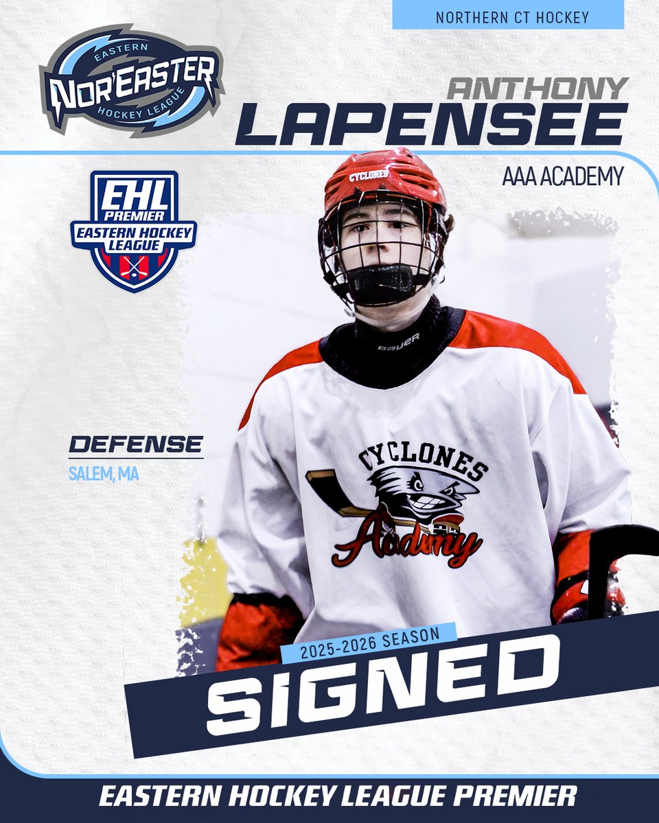 noreasterjrhockey (@noreasterehl) on Twitter photo SIGNED: Anthony Lapensee ✍️
Nor’Easter Hockey <a href="/EHLpremier/">EHL Premier</a>
Salem, MA 🇺🇸
D | 6’3” | 190lbs | 2007
#noreasterjrhockey #jrhockey #ehlp SIGNED: Anthony Lapensee ✍️
Nor’Easter Hockey <a href="/EHLpremier/">EHL Premier</a>
Salem, MA 🇺🇸
D | 6’3” | 190lbs | 2007
#noreasterjrhockey #jrhockey #ehlp