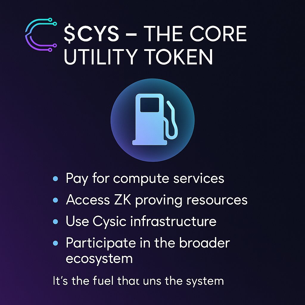 0xAdesola's tweet image. Cysic Tokenomics Explained — Simply
@cysic_xyz is building the future of zero-knowledge (ZK) computing, and $CYS is at the centre of it all.
Here’s how the token system works 👇
$CYS – The Core Utility Token
$CYS is used to power everything in the Cysic network:
– Pay for…