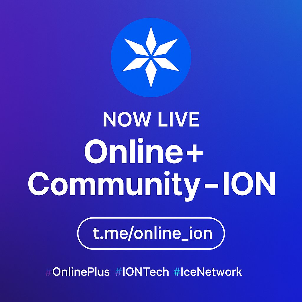 IONTechION's tweet image. 📢 Ready to join the future of social media?

We’ve just launched the **Online+ Community – ION** Telegram group! 🚀

🌐 Web3 vibes. Real testers. No noise.  
🧊 Powered by IONTech

👉 Join now: t.me/online_ion

@ice_blockchain #OnlinePlus #IONTech #IceNetwork…