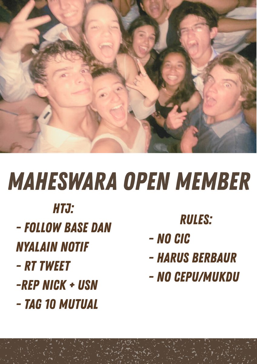 𝐌𝐚𝐡𝐞𝐬𝐰𝐚𝐫𝐚 is open for 𝗻𝗲𝘄 𝗺𝗲𝗺𝗯𝗲𝗿𝘀!
Loyal guardian, wise princess, or a knight with two faces — who are you in this ancient tale? 𝐌𝐚𝐡𝐞𝐬𝐰𝐚𝐫𝐚 await!
— Show your best look with this twibbonize.com/mahesopmem 
👸🫅Follow the rules to unlock the gates of glory