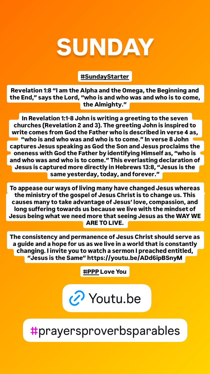 #SundayStarter #PrayersProverbsParables 

youtu.be/ADd6ipBSnyM