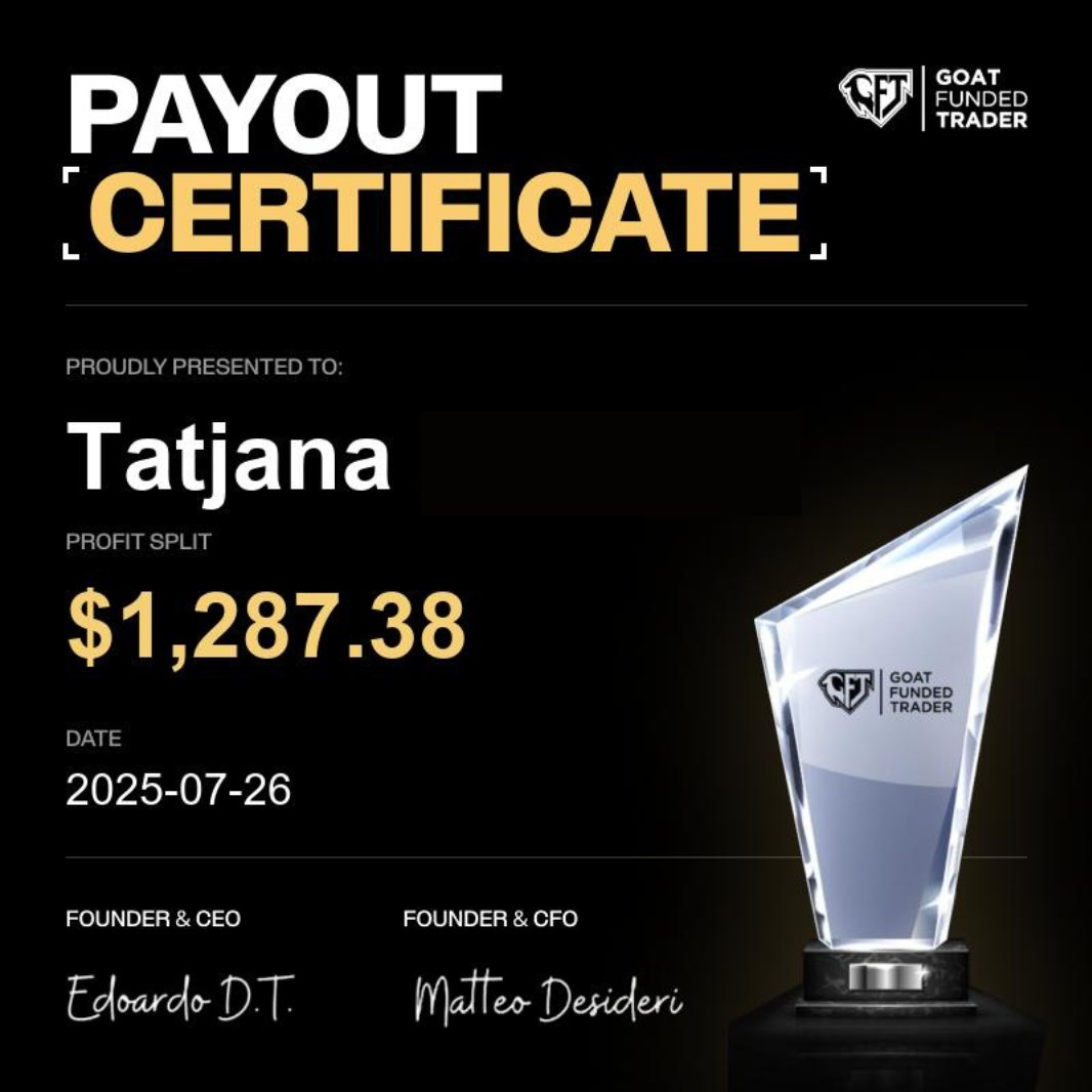 GoatFunded's tweet image. SOME RECENT GFT PAYOUTS 🚀
Big congratulations to all our traders 🔥
Here are just a few of the payouts we've processed recently
and this is only the beginning ✅
More payouts are on the way, with more traders reaching their goals every week.
At GFT, we’re proud to…