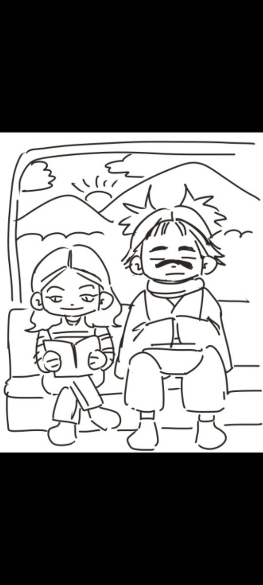 muitsuyu's tweet image. *delete later
I found some old sketches and doodles..
(The last one is me and choso taking the MRT)
