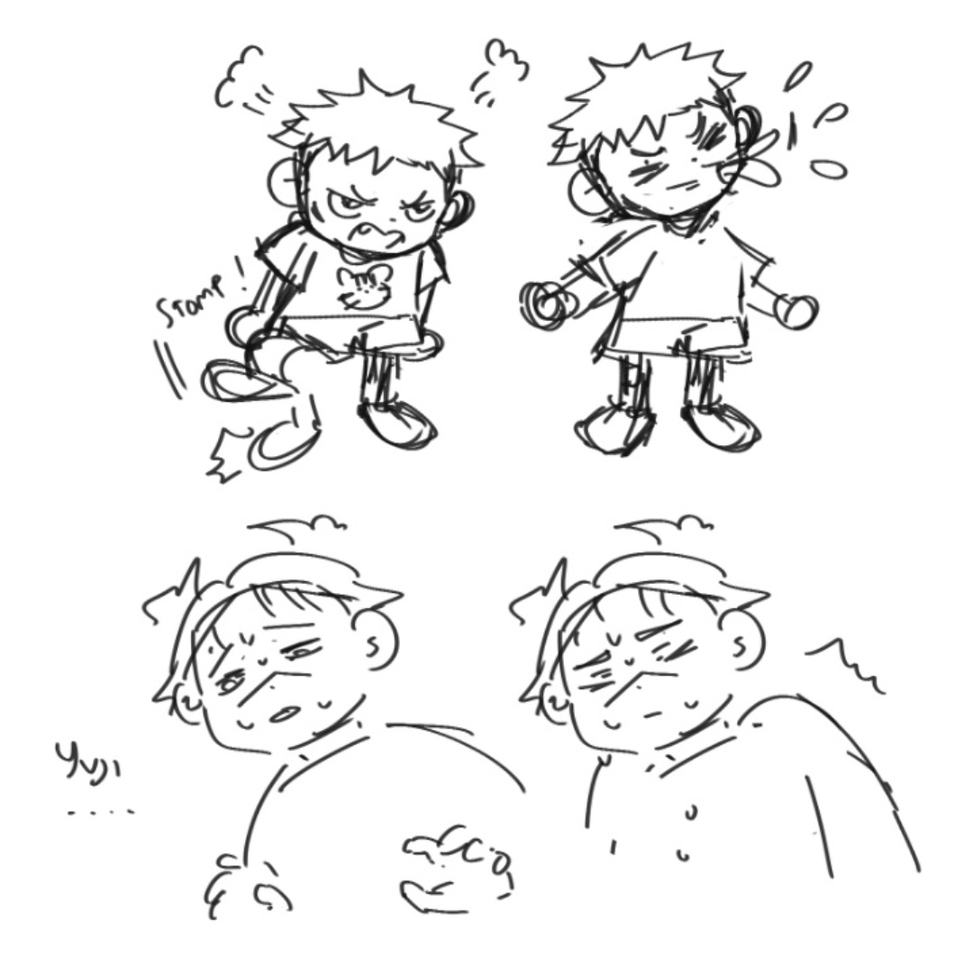 muitsuyu's tweet image. *delete later
I found some old sketches and doodles..
(The last one is me and choso taking the MRT)