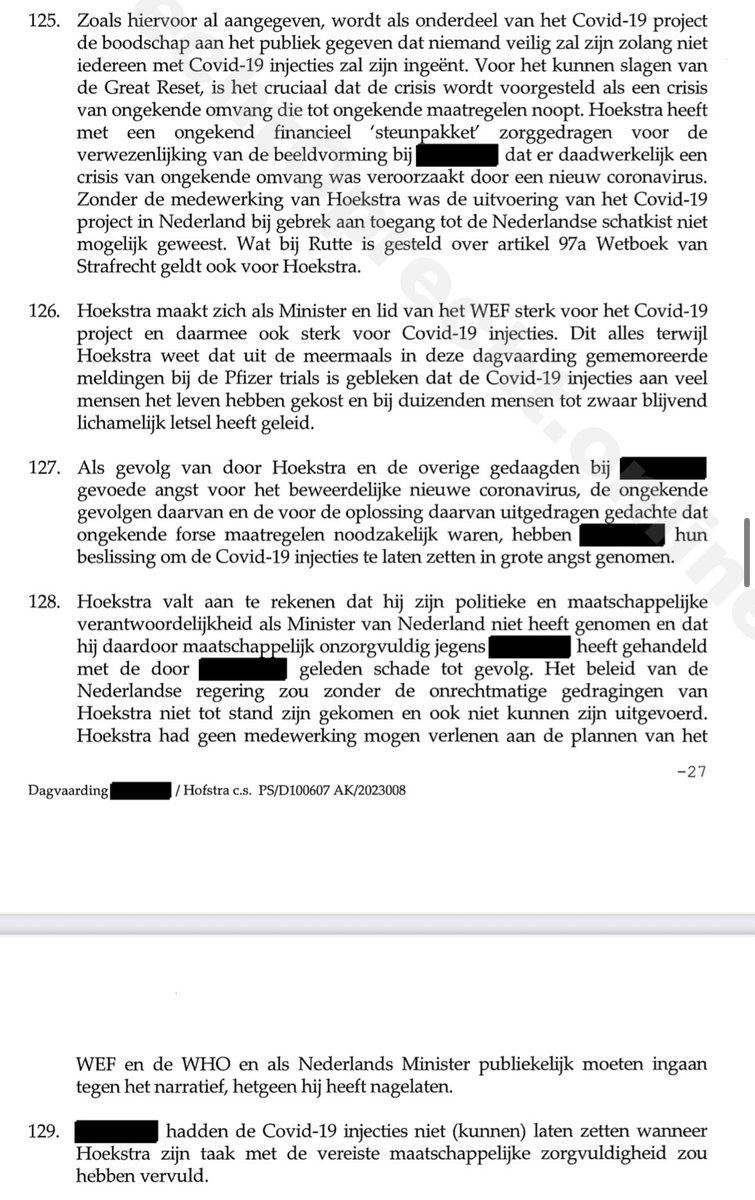 PaulvanHoek2021's tweet image. Over Wopke Hoekstra in de dagvaarding van Arno van Kessel: