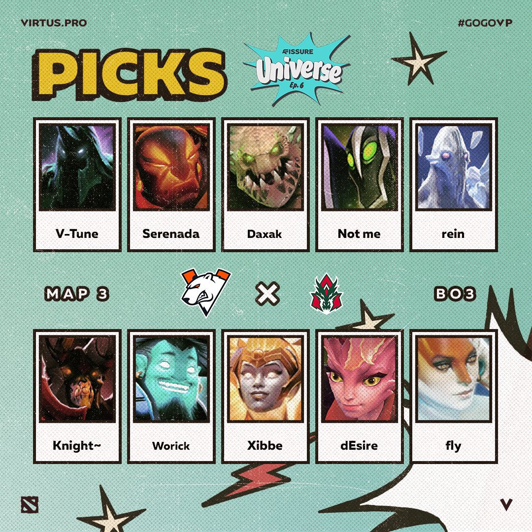 virtuspro's tweet image. Drafts for the deciding map 😏

#Dota2 #GOGOVP