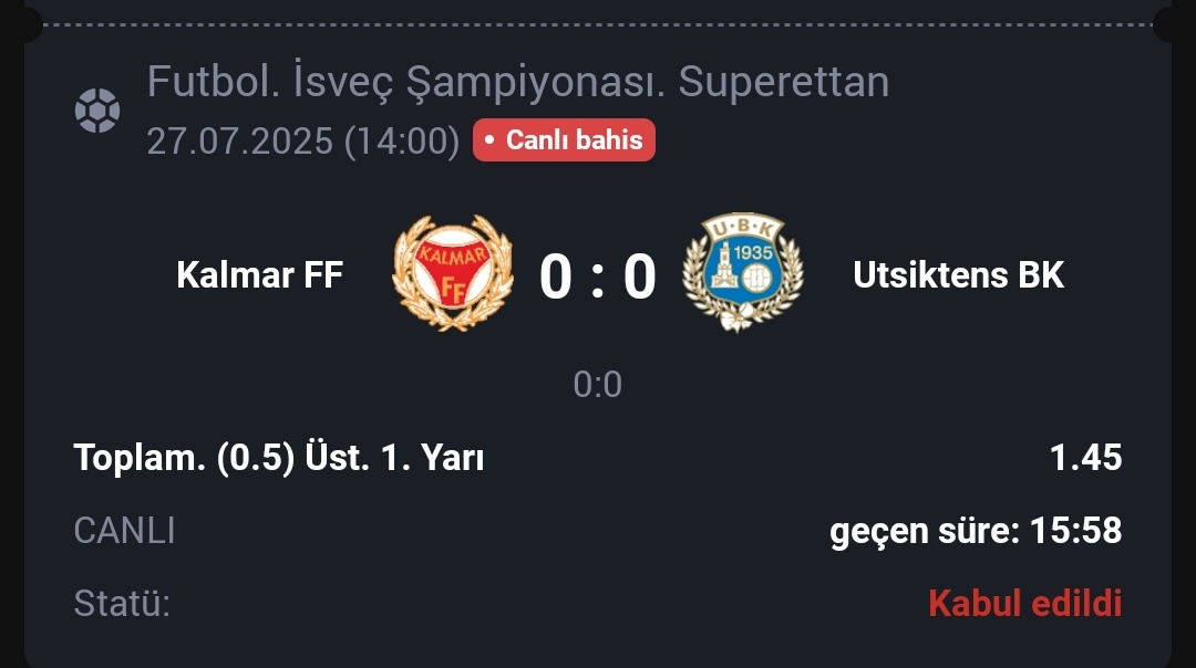 CANLI 2🎯

⚡️ Bol şans diliyorum!

💬 DAHA FAZLASI İÇİN; 
📍 t.me/PROFTIPSS_01
📍 t.me/PROFTIPSS10

#spor #bahis #kupon #rolling #canlıbahis #oran