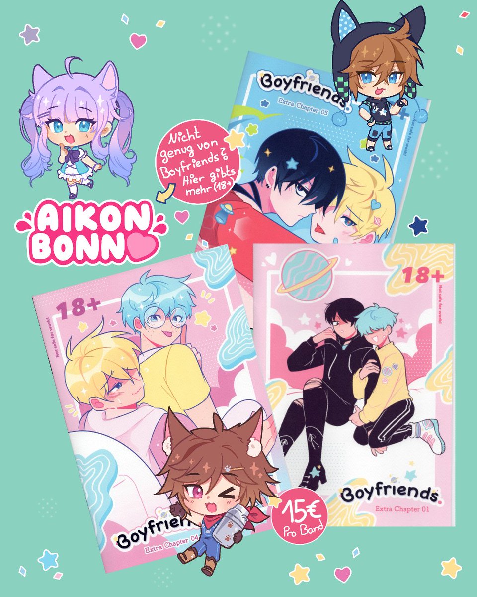 Du magst Boyfriends by <a href="/refrainbow/">💜 Ray 💜</a>?

Auf der AiKon kommt ihr an ausgewähltes Merch und Bände der beliebten Zeichnerin :3

Auf der DoKomi war sie bereits so schnell ausverkauft, dass wir uns freuen Euch vor Ort feinstes Boyfriends BL anbieten zu können!
