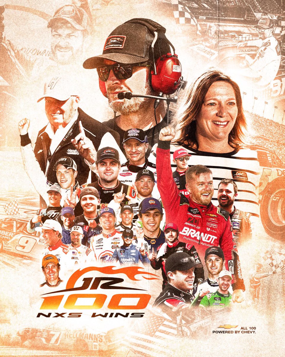 Congratulations To The Whole team at <a href="/DirtyMoMedia/">Dirty Mo Media</a> <a href="/JRMotorsports/">JR Motorsports</a> <a href="/DaleJr/">Dale Earnhardt Jr.</a> on ur 100th win in the NXS!!!!