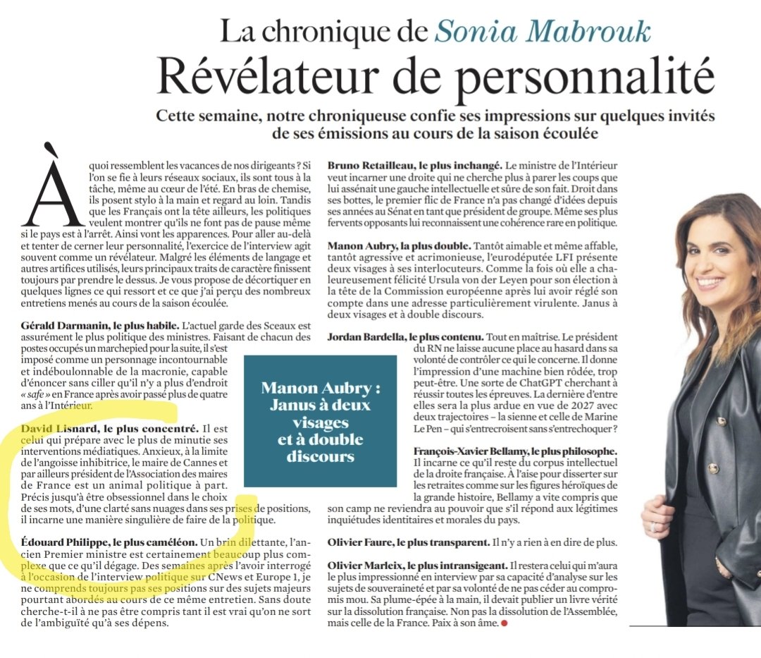 DBG_en_liberte's tweet image. 🔜 @davidlisnard, "un animal politique à part."
A lire aujourd'hui dans le JDD sous la plume de Sonia Mabrouk.