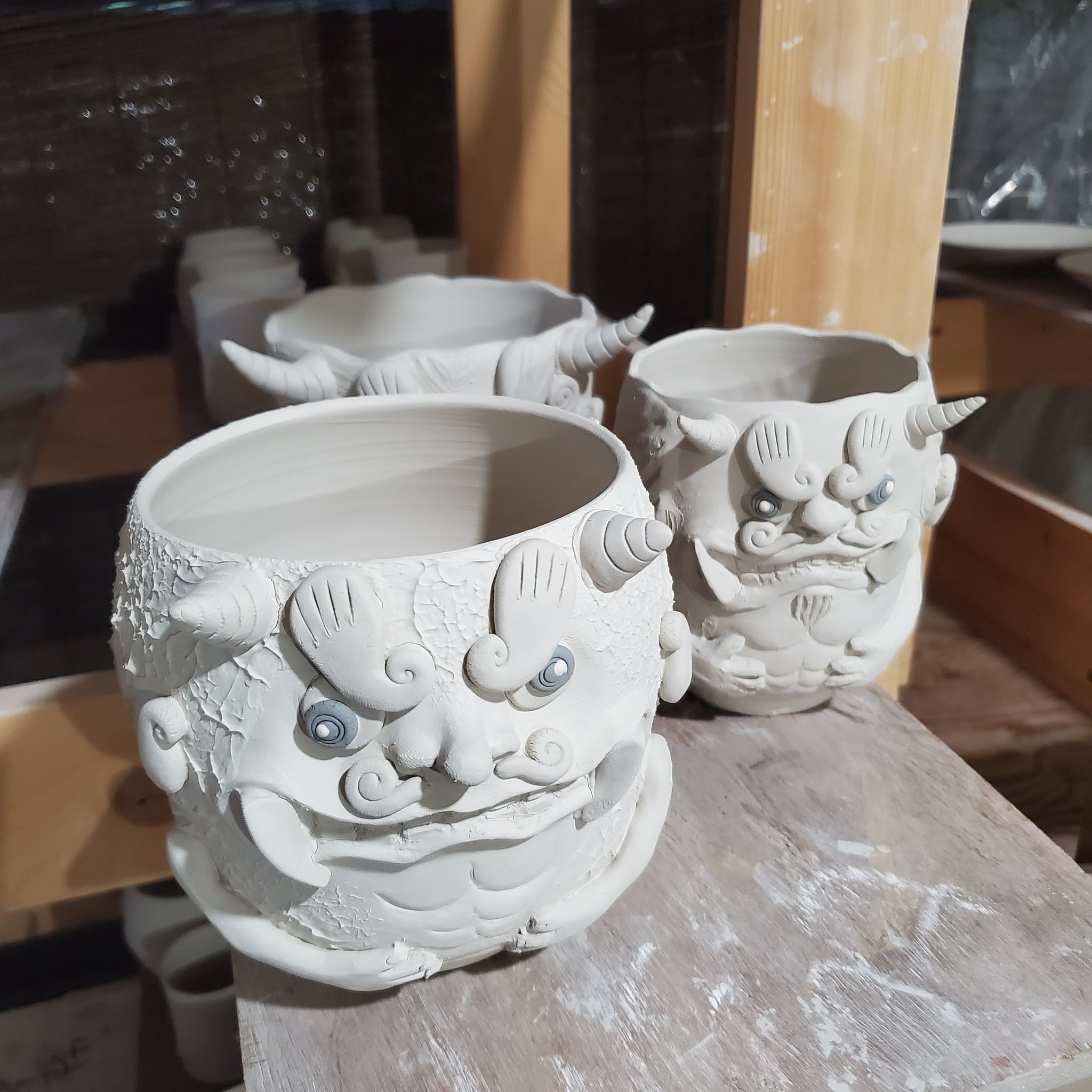 工房哲 大嶋哲郎さん ロボ 植木鉢 益子 陶芸 陶器市 陶器市前、最後の窯出し終わりました💪 さあテンション上がっ