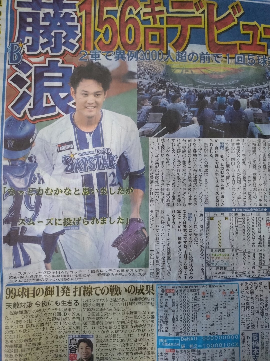 阪神タイガース…19…藤浪晋太郎　ユニフォーム　横浜DeNAベイスターズ 阪神タイガース 藤浪晋太郎 ユニフォーム M 横浜dena