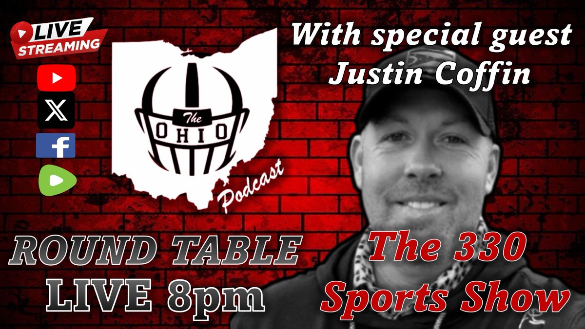 The OHIO Podcast๐๏ธ (@theohiopod) on Twitter photo Justin Coffin from the <a href="/330SportsShow/">THE 330 Sports Show</a> will be our special guest this evening on Round Table Show beginning at 8 pm est. #theohiopodcast youtube.com/live/PjTCRTPZ3โฆ Justin Coffin from the <a href="/330SportsShow/">THE 330 Sports Show</a> will be our special guest this evening on Round Table Show beginning at 8 pm est. #theohiopodcast youtube.com/live/PjTCRTPZ3โฆ